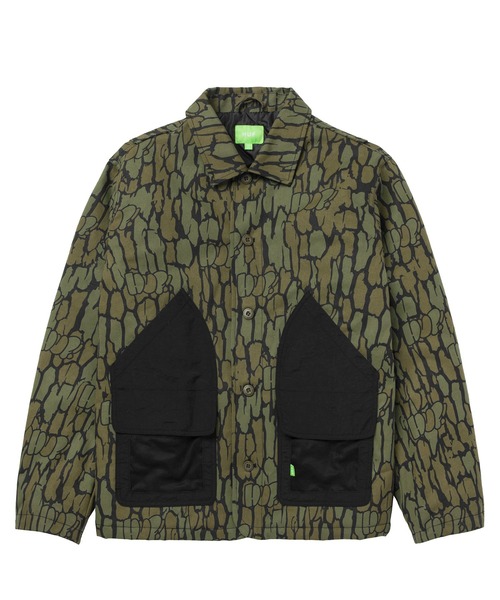 HUF（ハフ）の「HUDSON CAMO WORK JACKET / HUF ワークジャケット（ブルゾン・メンズ・カモフラージュ・SMALL/MEDIUM/LARGE/X-LARGE/XX-LARGE）」の2枚目の写真