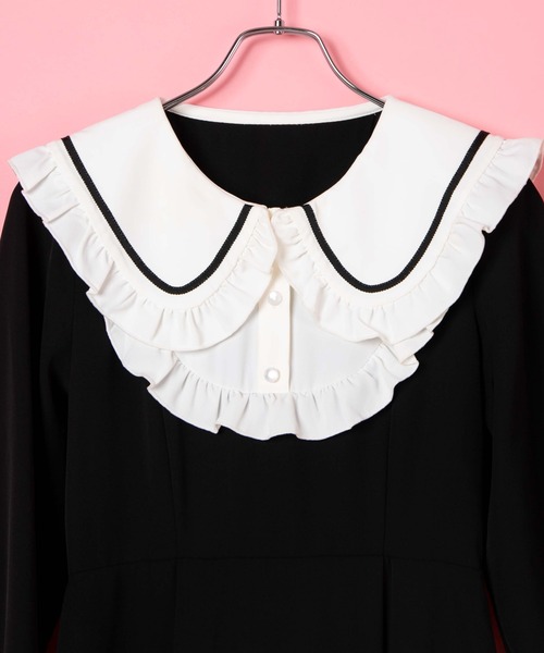 WEGO(ウィゴー)の「WEGO/【一部店限定】リボン付きビッグ襟ワンピース(ワンピース・レディース・ブラック/ピンク・FREE)」の15枚目の写真