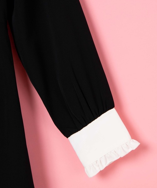 WEGO(ウィゴー)の「WEGO/【一部店限定】リボン付きビッグ襟ワンピース(ワンピース・レディース・ブラック/ピンク・FREE)」の10枚目の写真