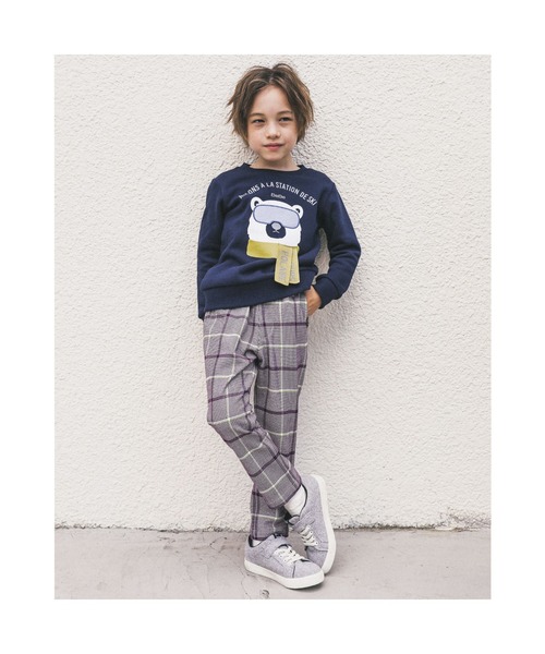 BeBe（ベベ）の「BeBe/裏毛裏起毛シロクマトレーナー(80~140cm)（スウェット・キッズ・ブルー/ネイビー・120/140/130/80/100/110/90）」の4枚目の写真