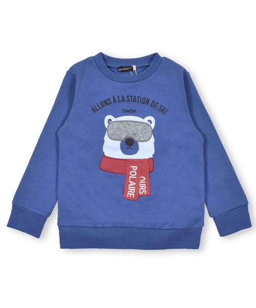 BeBe（ベベ）の「BeBe/裏毛裏起毛シロクマトレーナー(80~140cm)（スウェット・キッズ・ブルー/ネイビー・120/140/130/80/100/110/90）」の6枚目の写真