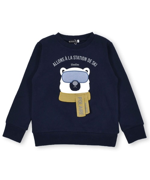 BeBe（ベベ）の「BeBe/裏毛裏起毛シロクマトレーナー(80~140cm)（スウェット・キッズ・ブルー/ネイビー・120/140/130/80/100/110/90）」の14枚目の写真