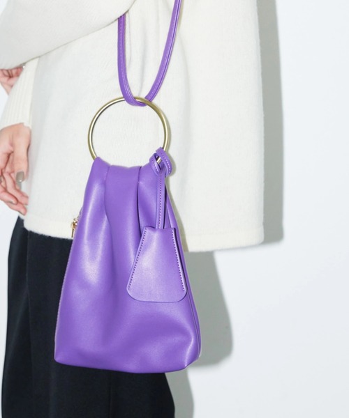 AMERICAN HOLIC（アメリカンホリック）の「キーケース付リングミニショルダーバッグ（ショルダーバッグ・レディース・パープル/ブラック/カーキ/アイボリー・FREE）」の4枚目の写真