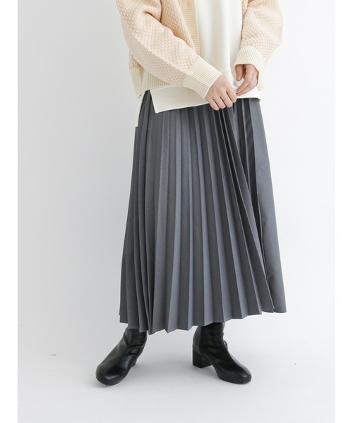 Samansa Mos2 blue（サマンサモスモスブルー）の「アシンメトリープリーツスカート（スカート・レディース・ブラック/グレー/キナリ・ﾌﾘ-）」の3枚目の写真