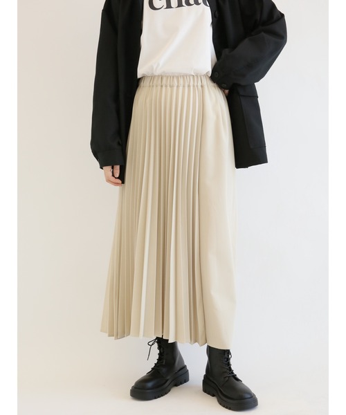 Samansa Mos2 blue（サマンサモスモスブルー）の「アシンメトリープリーツスカート（スカート・レディース・ブラック/グレー/キナリ・ﾌﾘ-）」の13枚目の写真