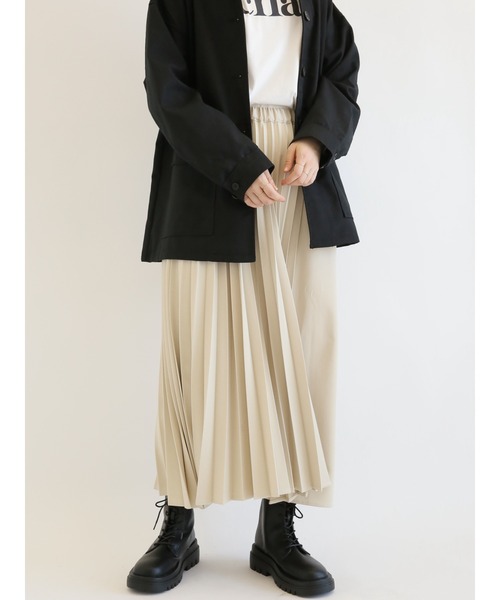 Samansa Mos2 blue（サマンサモスモスブルー）の「アシンメトリープリーツスカート（スカート・レディース・ブラック/グレー/キナリ・ﾌﾘ-）」の9枚目の写真