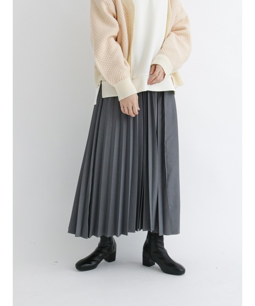 Samansa Mos2 blue（サマンサモスモスブルー）の「アシンメトリープリーツスカート（スカート・レディース・ブラック/グレー/キナリ・ﾌﾘ-）」の14枚目の写真