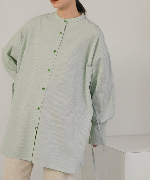 select MOCA(セレクトモカ)の「ストライプバックデザインシャツ(シャツ/ブラウス・レディース・キャメル/グリーン/ブラック・FREE)」の11枚目の写真
