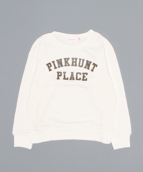 PINKHUNT（ピンクハント）の「PINKHUNT シンプルカレッジトレーナー 7305K（スウェット・キッズ・グリーン/ホワイト/チャコールグレー・140cm/150cm/160cm/130cm/120cm）」の2枚目の写真