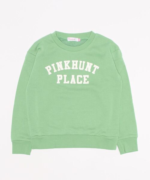 PINKHUNT（ピンクハント）の「PINKHUNT シンプルカレッジトレーナー 7305K（スウェット・キッズ・グリーン/ホワイト/チャコールグレー・140cm/150cm/160cm/130cm/120cm）」の3枚目の写真