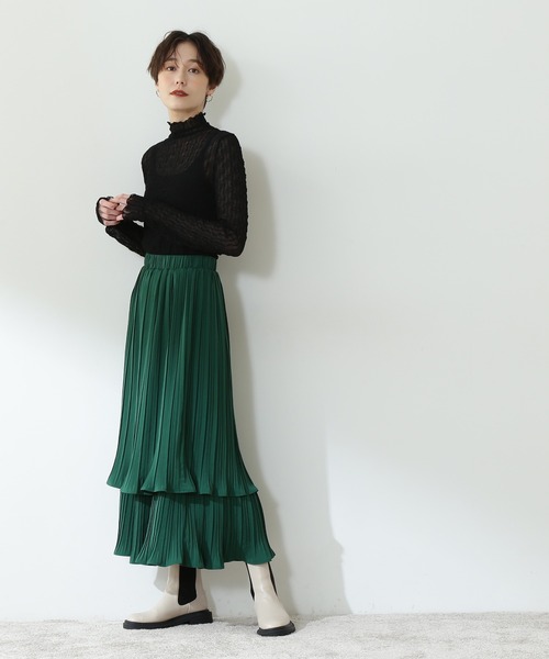 N.（N. Natural Beauty Basic）（エヌエヌナチュラルビューティーベーシック）の「【追加生産】◆シアーウェーブカットソー（Tシャツ/カットソー・レディース・ブラック/オフホワイト・MEDIUM）」の7枚目の写真