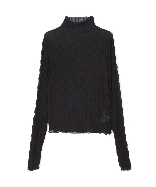 N.（N. Natural Beauty Basic）（エヌエヌナチュラルビューティーベーシック）の「【追加生産】◆シアーウェーブカットソー（Tシャツ/カットソー・レディース・ブラック/オフホワイト・MEDIUM）」の8枚目の写真