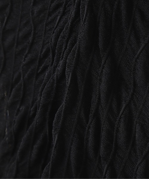 N.（N. Natural Beauty Basic）（エヌエヌナチュラルビューティーベーシック）の「【追加生産】◆シアーウェーブカットソー（Tシャツ/カットソー・レディース・ブラック/オフホワイト・MEDIUM）」の6枚目の写真