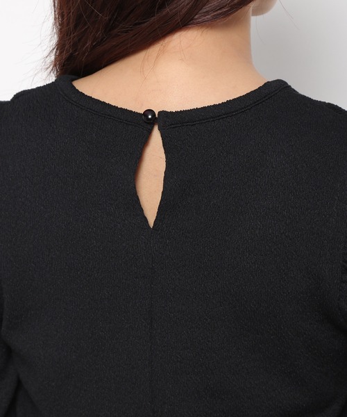 mysty woman(ミスティウーマン)の「パワショルストレッチプルオーバー 184568(Tシャツ/カットソー・レディース・ブラック/ピンク/オフホワイト・FREE)」の6枚目の写真