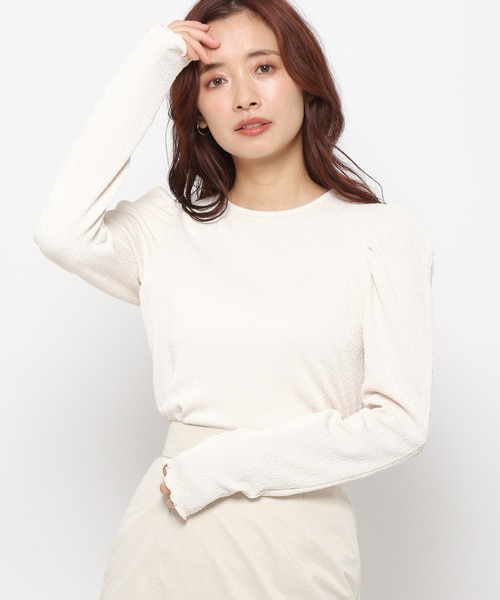 mysty woman(ミスティウーマン)の「パワショルストレッチプルオーバー 184568(Tシャツ/カットソー・レディース・ブラック/ピンク/オフホワイト・FREE)」の13枚目の写真