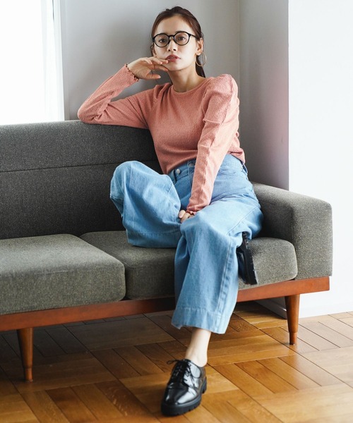 mysty woman(ミスティウーマン)の「パワショルストレッチプルオーバー 184568(Tシャツ/カットソー・レディース・ブラック/ピンク/オフホワイト・FREE)」の19枚目の写真