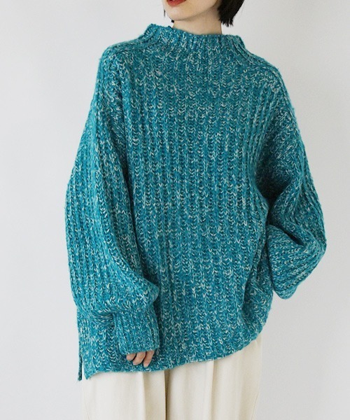 and it_（アンドイット）の「ローゲージミックスカラーニット（ニット/セーター・レディース・ベージュ/ブラック/ブルー・M/L）」の3枚目の写真