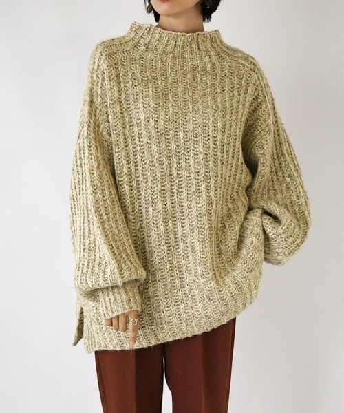 and it_（アンドイット）の「ローゲージミックスカラーニット（ニット/セーター・レディース・ベージュ/ブラック/ブルー・M/L）」の13枚目の写真