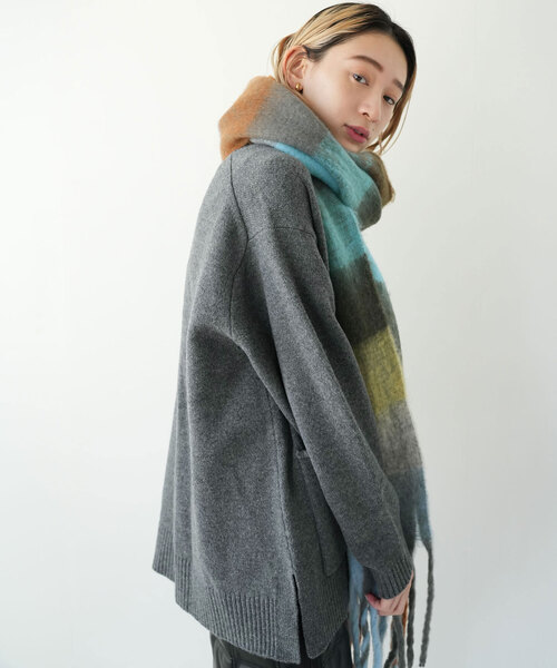 SLOBE citron.（スローブシトロン）の「SLOBE citron. CHECK MOHAIR STOLE（マフラー・レディース・ピンク/グリーン/ブラウン・FREE）」の12枚目の写真