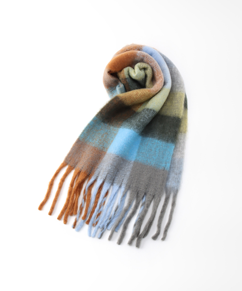 SLOBE citron.（スローブシトロン）の「SLOBE citron. CHECK MOHAIR STOLE（マフラー・レディース・ピンク/グリーン/ブラウン・FREE）」の14枚目の写真