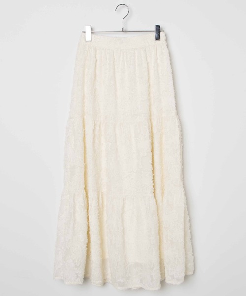 WEGO（ウィゴー）の「WEGO/フラワーシャギーティアードスカート（スカート・レディース・アイボリー/ブラック・FREE）」の18枚目の写真