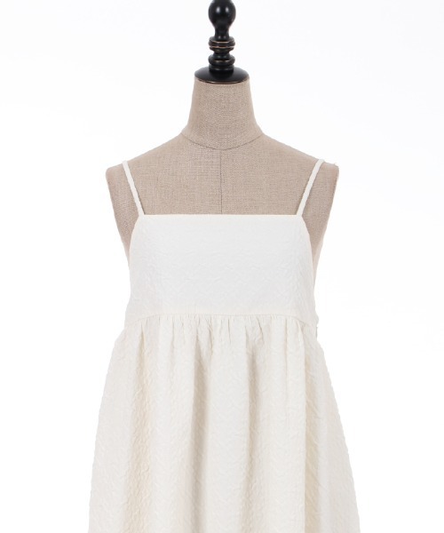 axes femme POETIQUE（アクシーズファムポエティック）の「ふくれジャカードキャミワンピース（ワンピース・レディース・ミント/キナリ/ブラック・MEDIUM）」の11枚目の写真