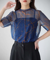cheriella | 【cheriella】WEB限定マーブルハイネックシアートップス半袖(Tシャツ/カットソー)