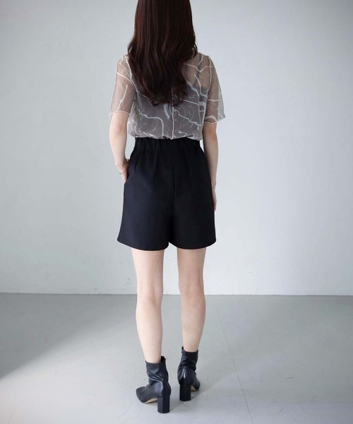 cheriella（シェリエラ）の「【cheriella】WEB限定マーブルハイネックシアートップス半袖　新色追加（Tシャツ/カットソー・レディース・グレイッシュベージュ/ブラック/ブルー/カーキ/グレー/ブルーグリーン/グレー系その他/ワイン・M）」の9枚目の写真