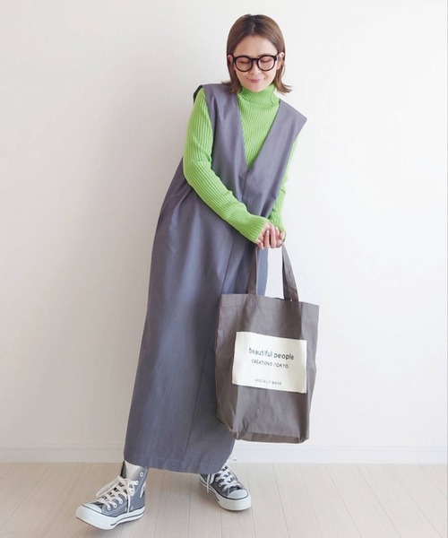 CORNERS(コーナーズ)の「CORNERS by yui 3wayロングジャンスカ(ジャンパースカート・レディース・ブラック/ライトグレー/オフホワイト/ベージュ・L/M)」の2枚目の写真