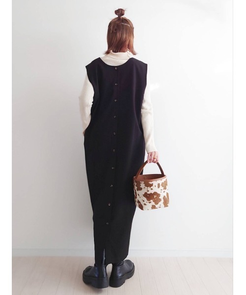 CORNERS(コーナーズ)の「CORNERS by yui 3wayロングジャンスカ(ジャンパースカート・レディース・ブラック/ライトグレー/オフホワイト/ベージュ・L/M)」の5枚目の写真