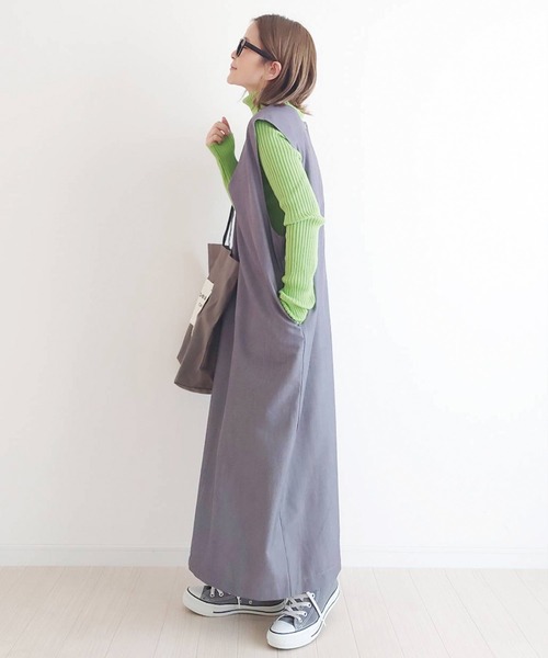 CORNERS(コーナーズ)の「CORNERS by yui 3wayロングジャンスカ(ジャンパースカート・レディース・ブラック/ライトグレー/オフホワイト/ベージュ・L/M)」の7枚目の写真