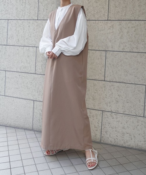 CORNERS(コーナーズ)の「CORNERS by yui 3wayロングジャンスカ(ジャンパースカート・レディース・ブラック/ライトグレー/オフホワイト/ベージュ・L/M)」の16枚目の写真