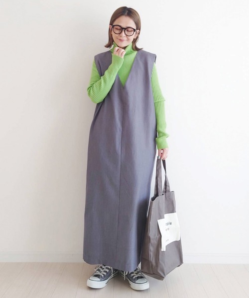 CORNERS(コーナーズ)の「CORNERS by yui 3wayロングジャンスカ(ジャンパースカート・レディース・ブラック/ライトグレー/オフホワイト/ベージュ・L/M)」の17枚目の写真