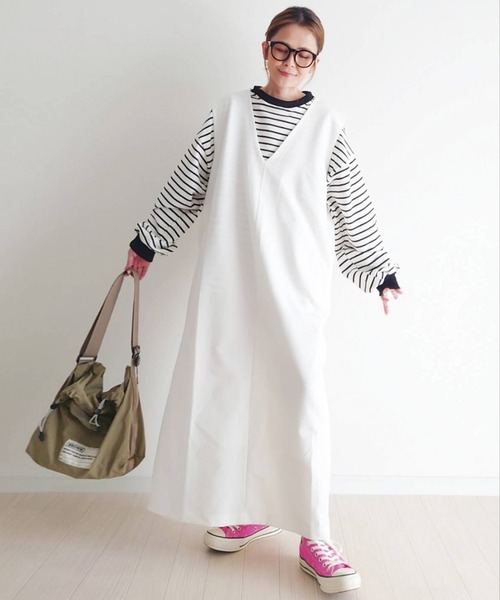 CORNERS(コーナーズ)の「CORNERS by yui 3wayロングジャンスカ(ジャンパースカート・レディース・ブラック/ライトグレー/オフホワイト/ベージュ・L/M)」の19枚目の写真