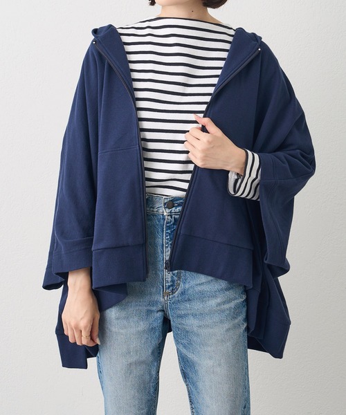 russet（ラシット）の「スウェットポンチョ(O-063)（パーカー・レディース・ブラック/ネイビー/ホワイト・FREE）」の3枚目の写真