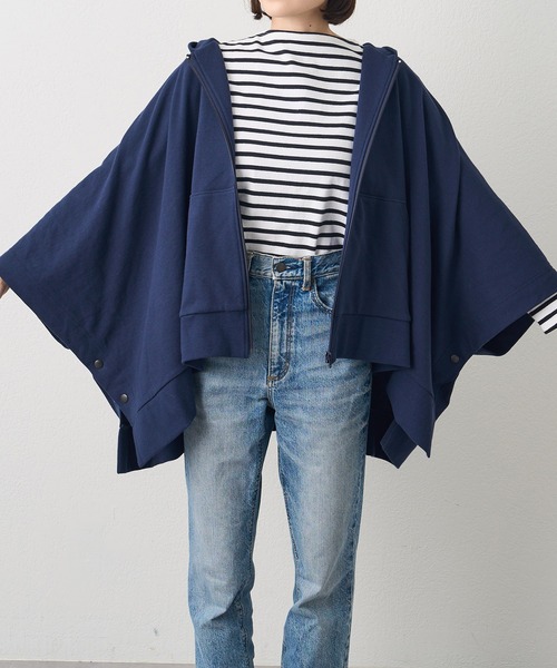 russet（ラシット）の「スウェットポンチョ(O-063)（パーカー・レディース・ブラック/ネイビー/ホワイト・FREE）」の19枚目の写真