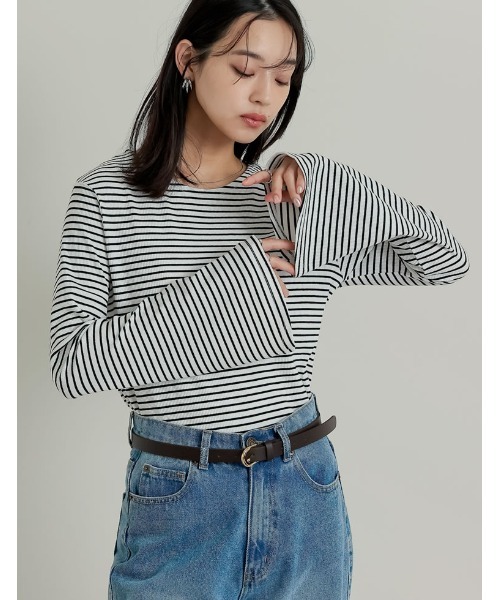 フレアスリーブカットソー フレアスリーブ長袖Tシャツ(S オフシロ): トップス｜Right-on