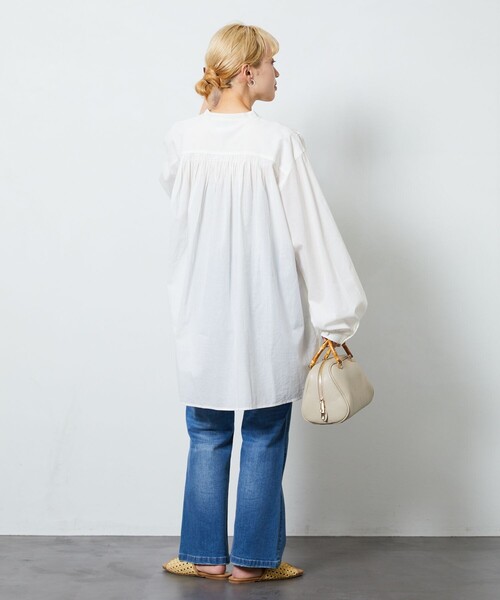 FREAK'S STORE（フリークスストア）の「【限定展開】 インド クルミボタン ブラウス（シャツ/ブラウス・レディース・ブルーグリーン/ブラック/オフホワイト/ブルー/ラベンダー/イエロー/ピンク・ﾌﾘ-）」の9枚目の写真