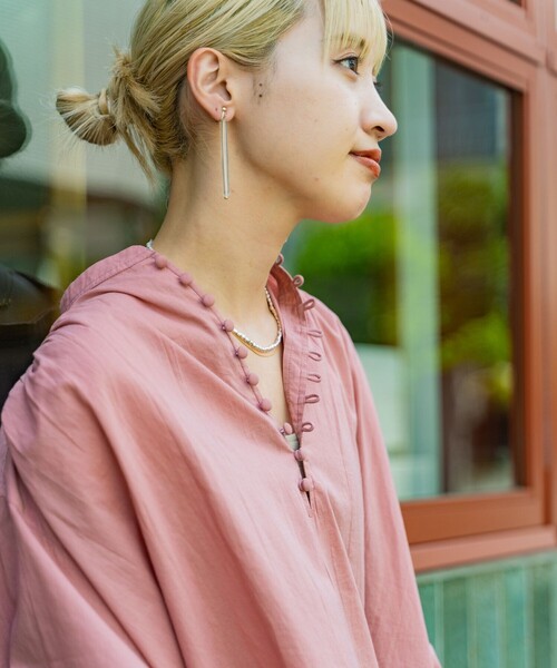 FREAK'S STORE（フリークスストア）の「【限定展開】 インド クルミボタン ブラウス（シャツ/ブラウス・レディース・ブルーグリーン/ブラック/オフホワイト/ブルー/ラベンダー/イエロー/ピンク・ﾌﾘ-）」の14枚目の写真