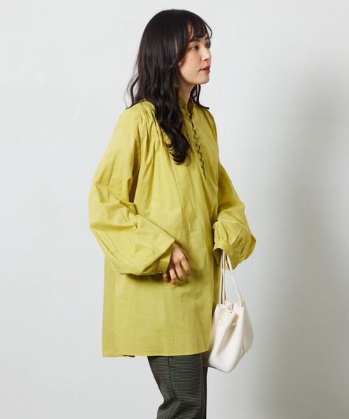 FREAK'S STORE（フリークスストア）の「【限定展開】 インド クルミボタン ブラウス（シャツ/ブラウス・レディース・ブルーグリーン/ブラック/オフホワイト/ブルー/ラベンダー/イエロー/ピンク・ﾌﾘ-）」の20枚目の写真