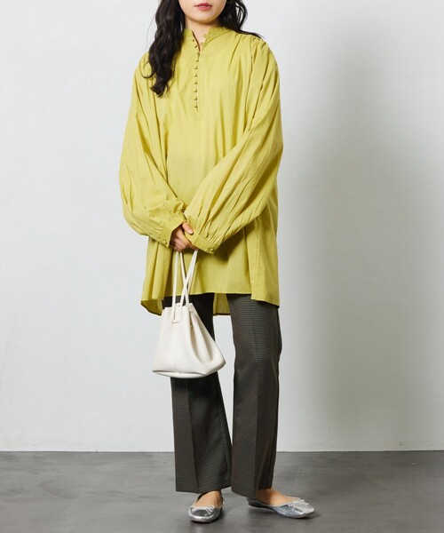 FREAK'S STORE（フリークスストア）の「【限定展開】 インド クルミボタン ブラウス（シャツ/ブラウス・レディース・ブルーグリーン/ブラック/オフホワイト/ブルー/ラベンダー/イエロー/ピンク・ﾌﾘ-）」の21枚目の写真