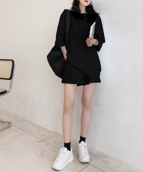 wears（ウェアーズ）の「【セットアップ】無地 カジュアルルームウェア（ルームウェア/パジャマ・レディース・ブラック/グレー/ホワイト・FREE）」の17枚目の写真