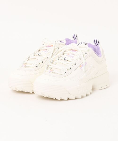 FILA(フィラ)の「《FILA》DISRUPTOR II(スニーカー・レディース・パープル/ベージュ系その他/レッド系その他/ホワイト/スカイブルー/ホワイト×ネイビー/ブラック×ブラック/ベージュ系その他2/ホワイト系その他・22.5cm/23.0cm/23.5cm/24.0cm/24.5cm/25.0cm)」の2枚目の写真
