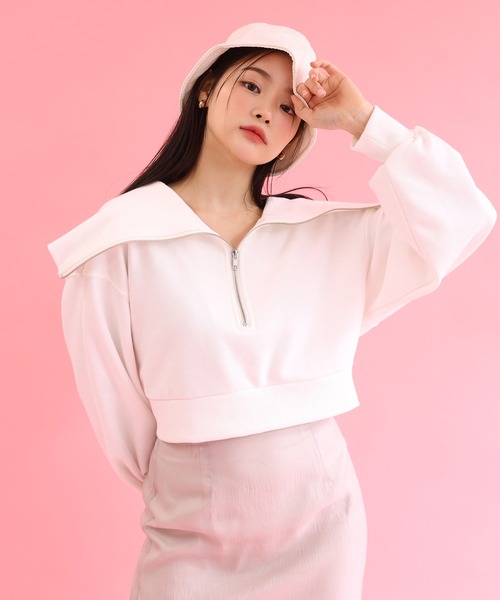 one after another NICE CLAUP（ワンアフターアナザーナイスクラップ）の「リップルクローシュハット（ハット・レディース・アイボリー/ブラック・FREE）」の8枚目の写真