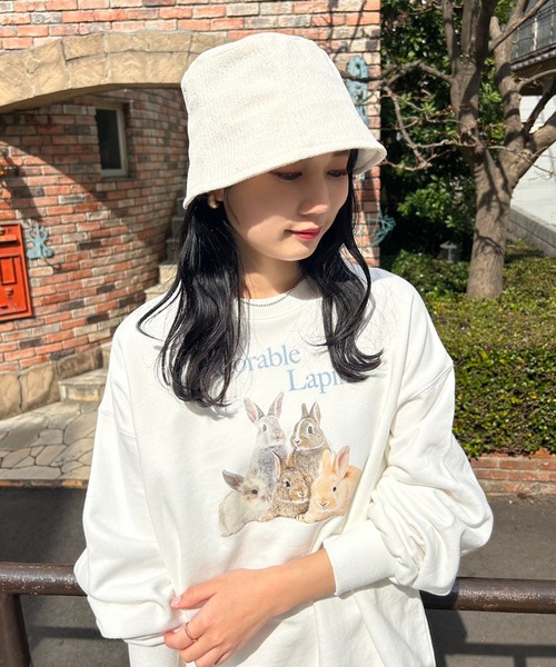 one after another NICE CLAUP（ワンアフターアナザーナイスクラップ）の「リップルクローシュハット（ハット・レディース・アイボリー/ブラック・FREE）」の3枚目の写真