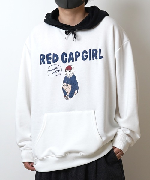 Red Cap Girl(レッドキャプガール)の「【RED CAP GIRL】新柄追加 ビッグシルエット フロント発泡プリントプルオーバーパーカー ユニセックス(パーカー・メンズ・ホワイト/ブラック/杢グレー/ブルー/ホワイト系その他/グレー系その他/ブルー系その他2/グリーン系その他/ブルー系その他/グレー系3/ブルー系その他3/グレー系その他3/ホワイト系その他3・L/M)」の18枚目の写真
