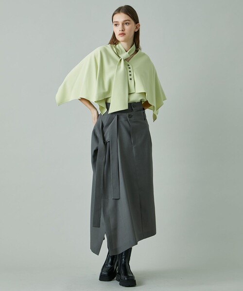 rito structure（リトストラクチャー）の「Triacetate Double Cloth Bow-Tie Cape Blouse（その他トップス・レディース・ブラック/イエロー・2）」の17枚目の写真