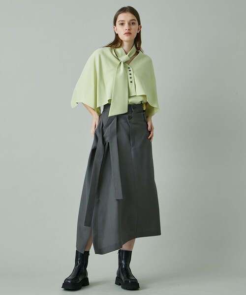 rito structure（リトストラクチャー）の「Triacetate Double Cloth Bow-Tie Cape Blouse（その他トップス・レディース・ブラック/イエロー・2）」の16枚目の写真