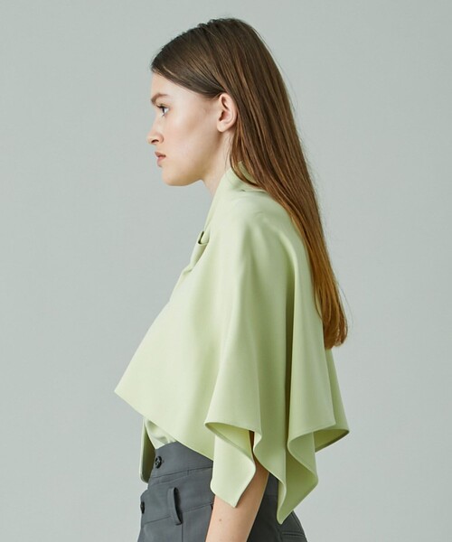 rito structure（リトストラクチャー）の「Triacetate Double Cloth Bow-Tie Cape Blouse（その他トップス・レディース・ブラック/イエロー・2）」の14枚目の写真