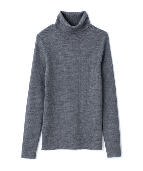 NATURAL BEAUTY BASIC(ナチュラルビューティーベーシック)の「【andGIRL 12月号掲載】【AneCan 12月号掲載】【JJ 12月号掲載】ファインメリノウールリブ14Gタートルニット(ニット/セーター・レディース・ブラック/グレー/ホワイト系その他/オフホワイト/ダークネイビー・MEDIUM)」の5枚目の写真